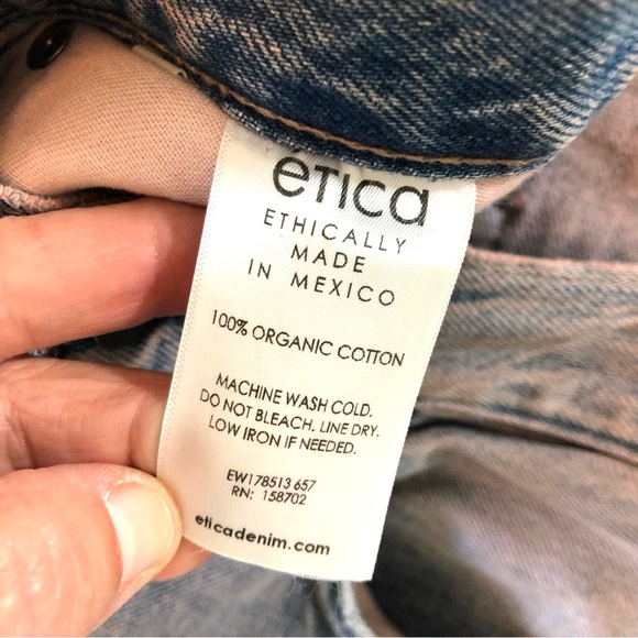 Etica Marlowe Slim Boyfriend Jeans Women’s 28, 100% Organic Cotton, Relaxed Fit - Picture 9 of 15